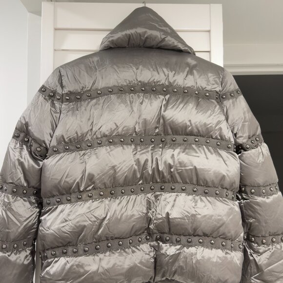 Moncler Studded Down Puffer Jacket – Grey, Short Style, Luxury Winter Coat - Picture 2 of 3